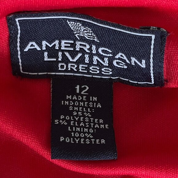 American Living Womens Midi Dress 12 Red Party Event Holiday Occasion Cocktail - Picture 4 of 8